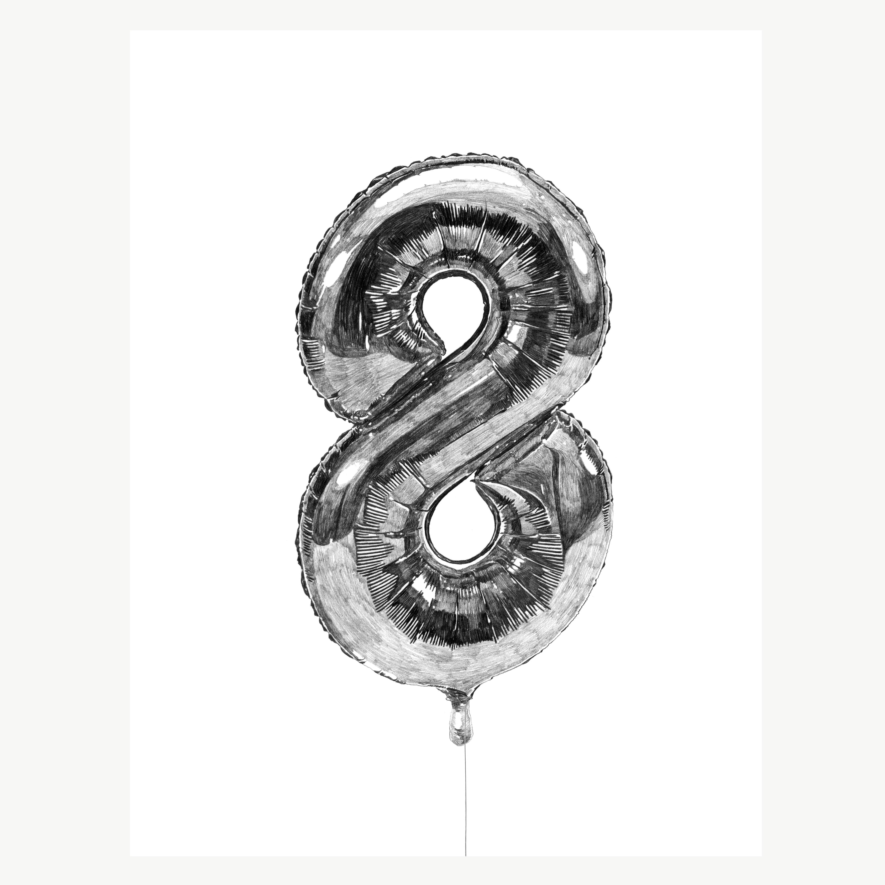 Number Balloon Prints