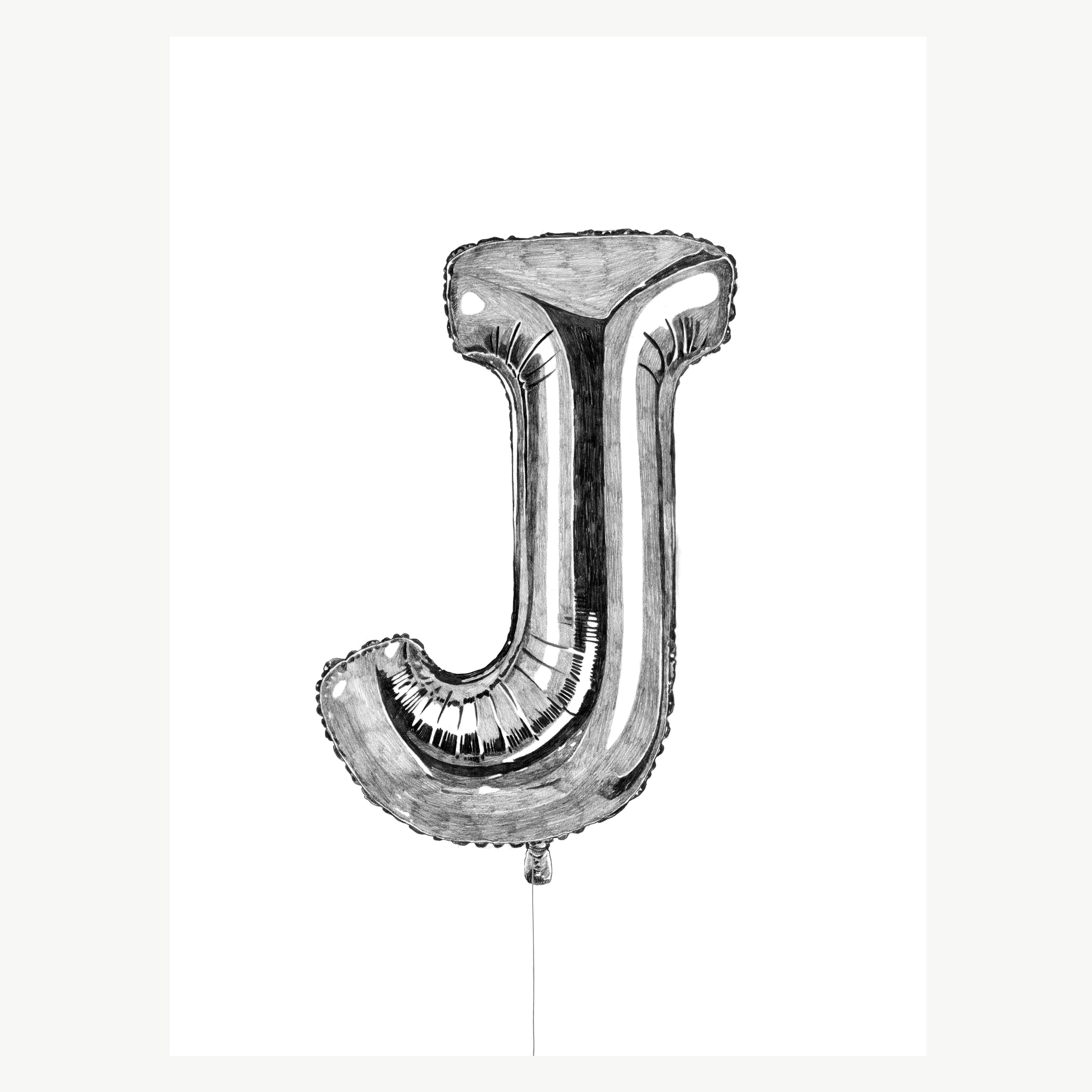 J Balloon Print