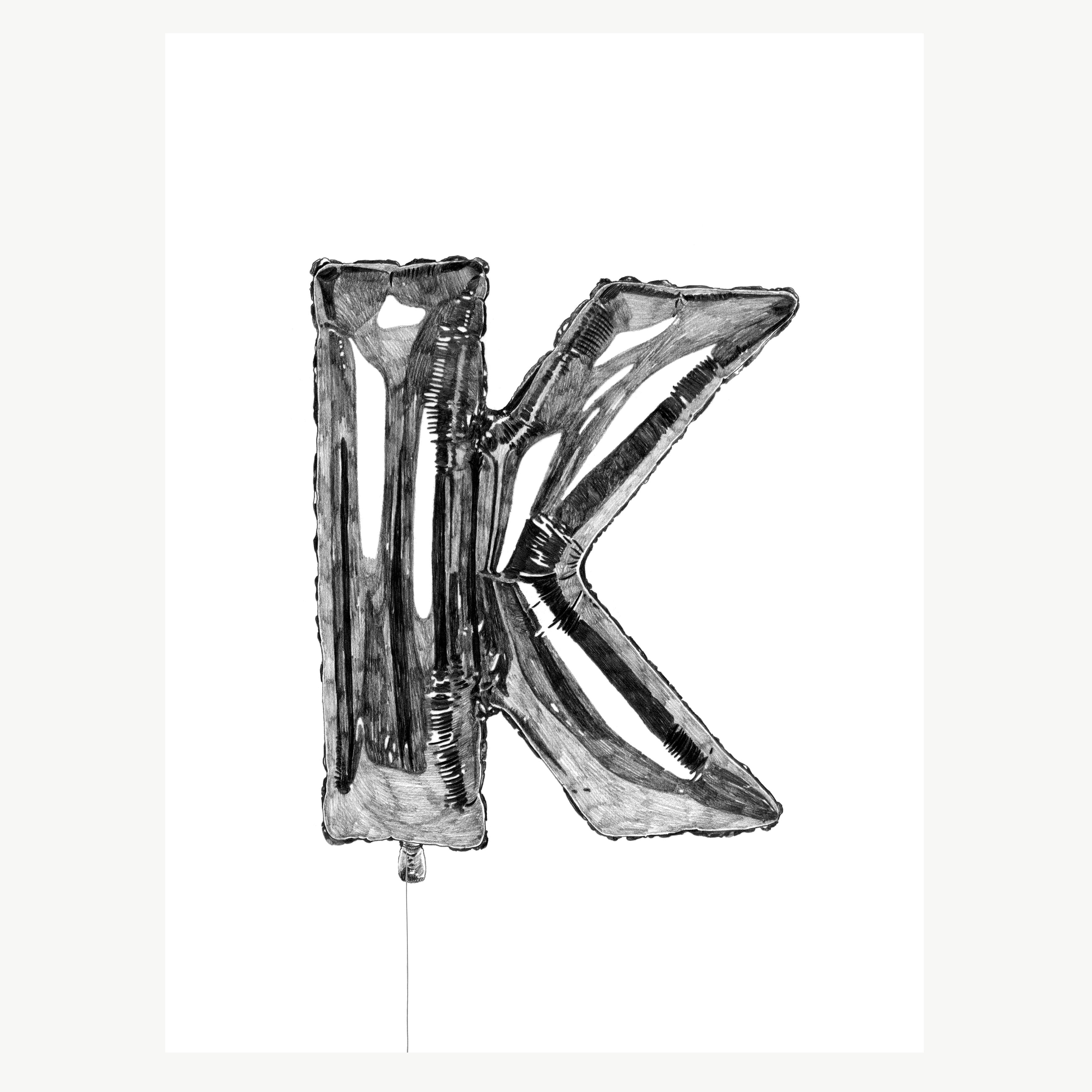K Balloon Print