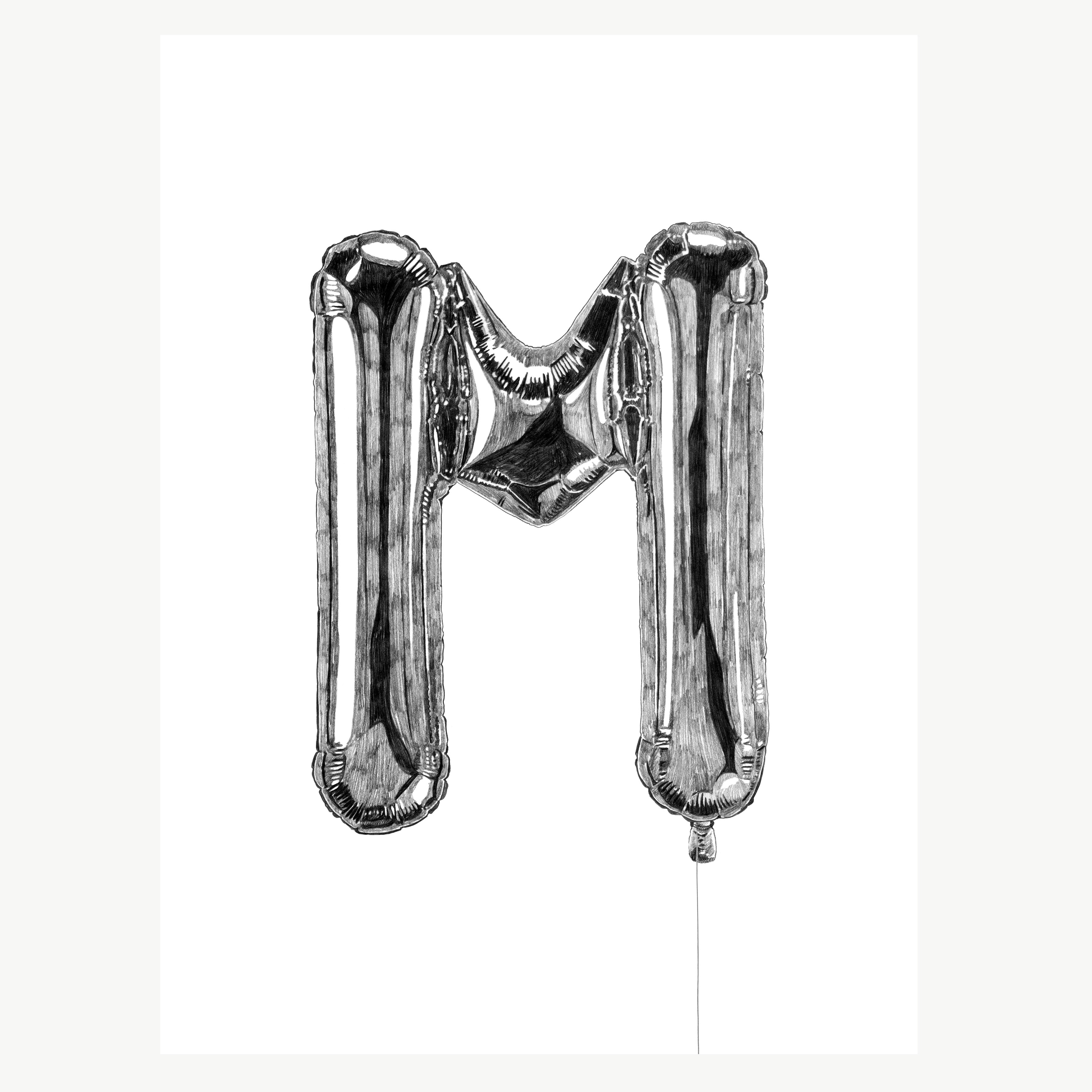 M Balloon Print