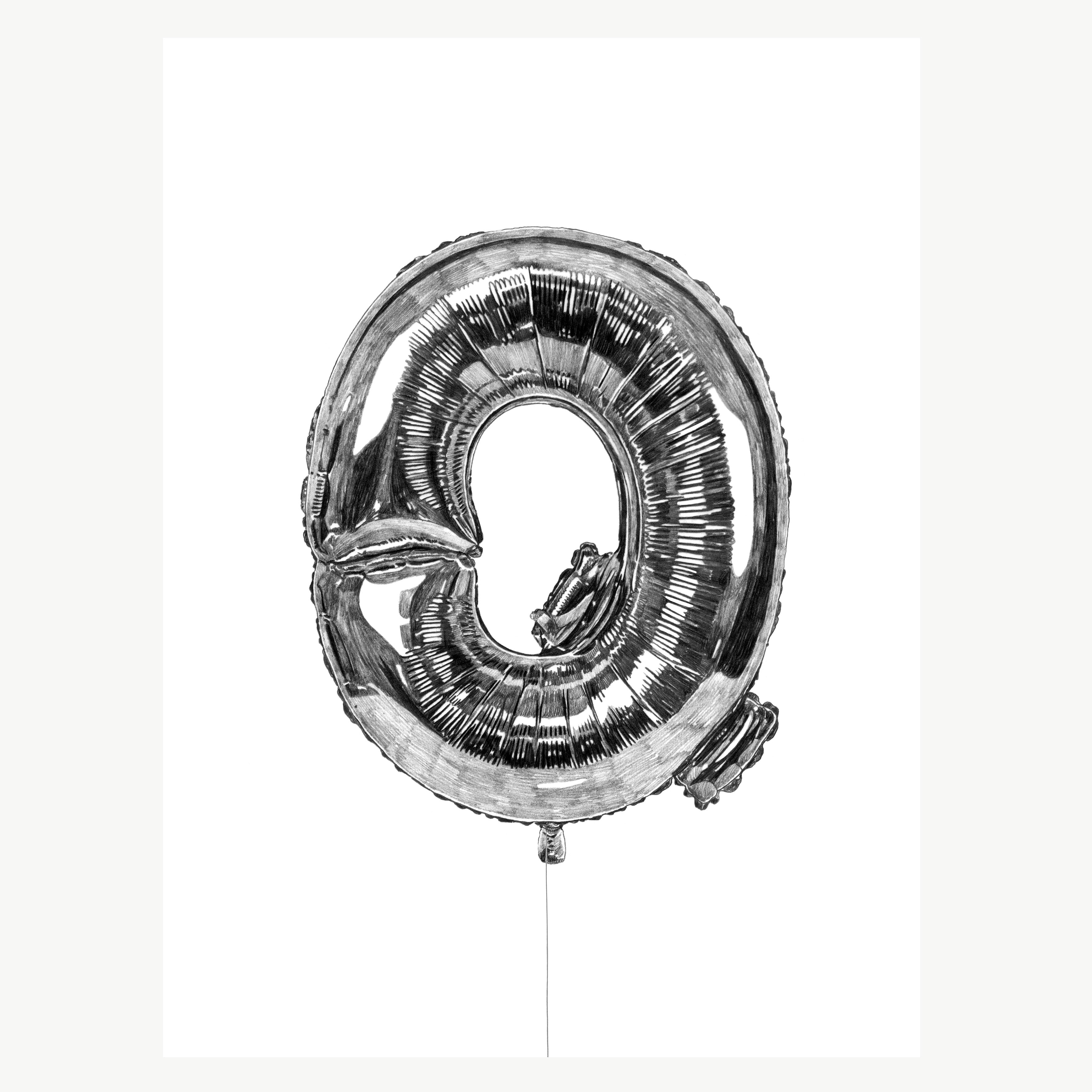 Q Balloon Print